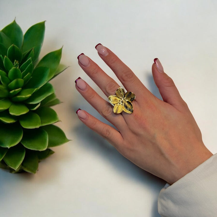 Bague Hibiscus D’Or