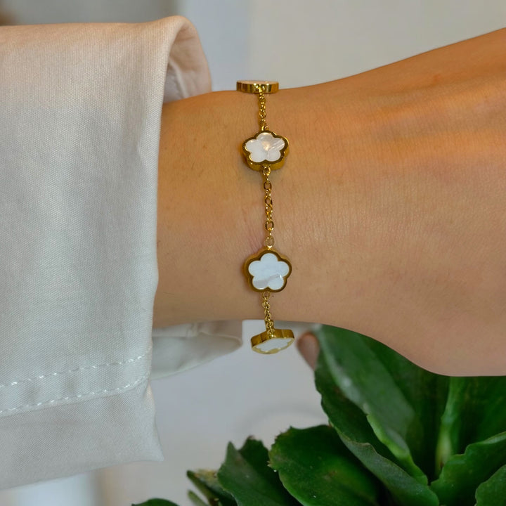 Bracelet Trèfles Nacrés