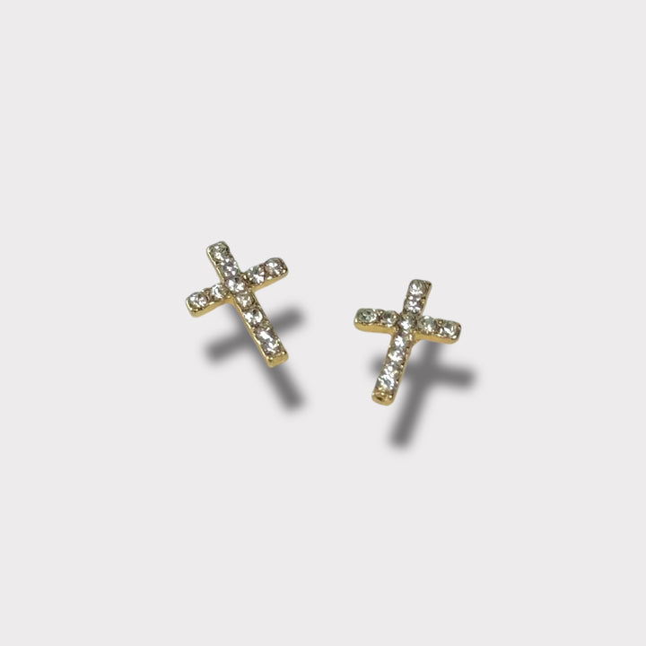 Boucles D’oreilles Croix Diamantée