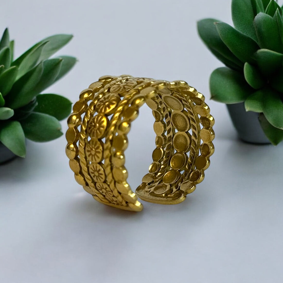 Bague Couronne Dorée