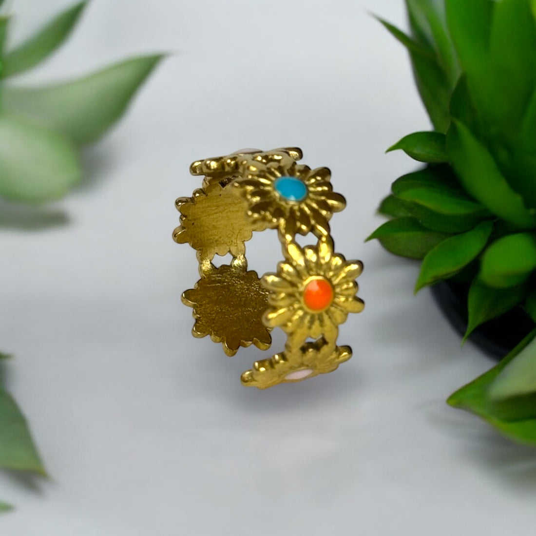 Bague Fleur d'Or Eclatante